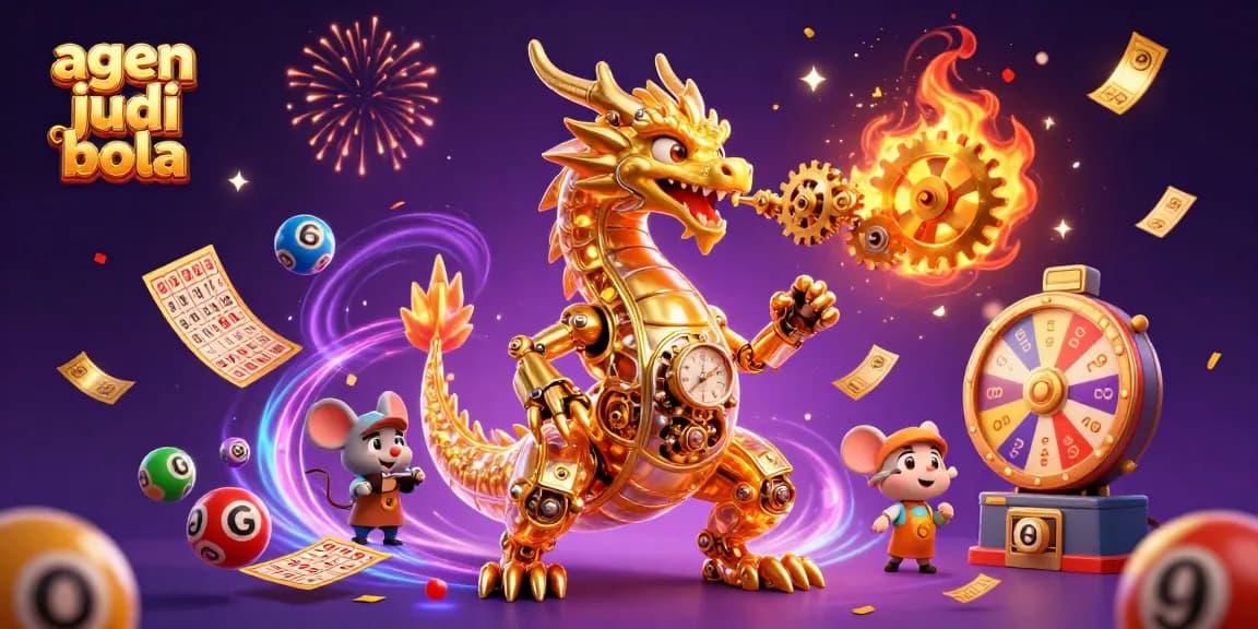 Engage with agen judi bola through this vibrant 3D illustration showcasing thrilling casino elements.