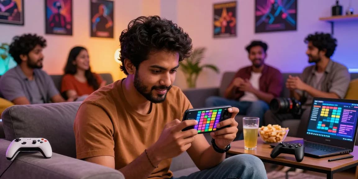 Tiranga Game Login on mobile device, showcasing a user engaged in vibrant colour prediction games.