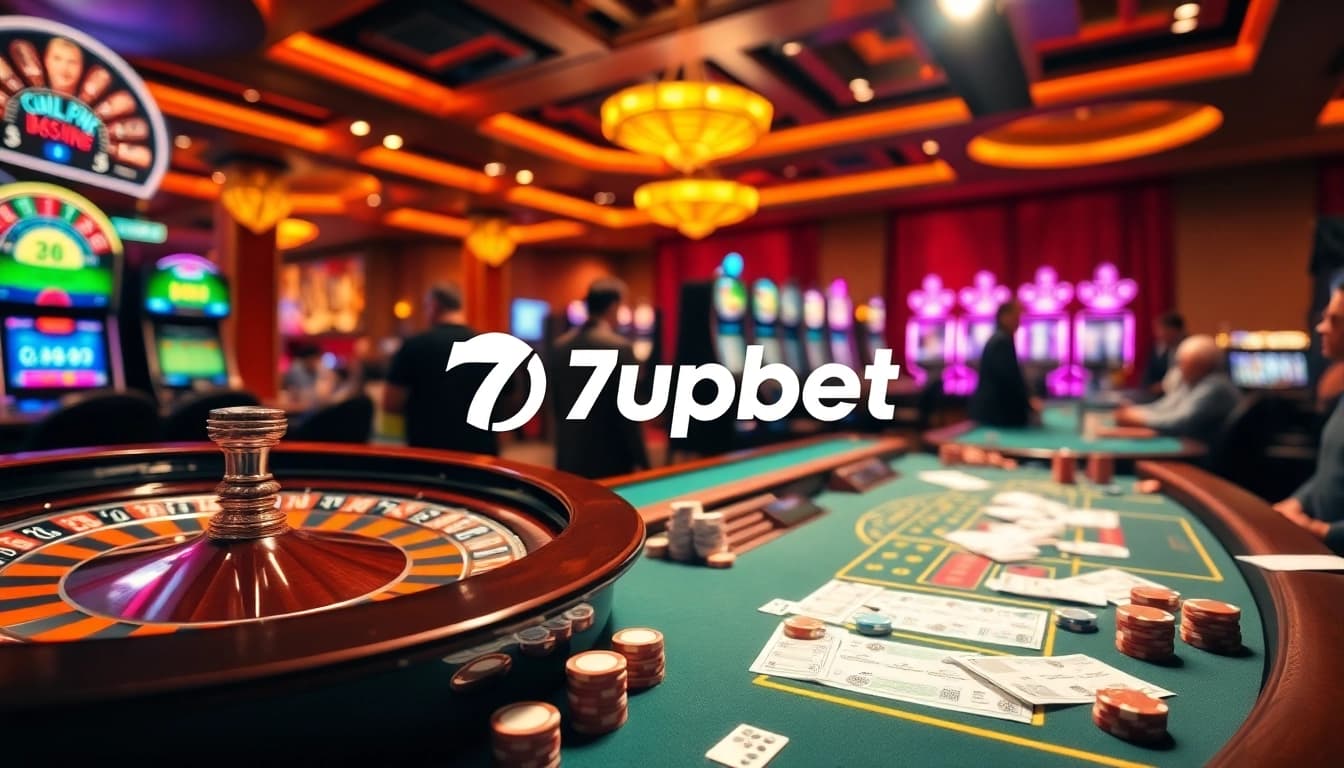 Experience the thrill of online betting with 7upbet at a luxurious casino setup.