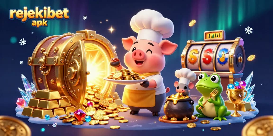 Experience the excitement of rejekibet apk as the chef pig serves golden coins amid dynamic gambling elements.