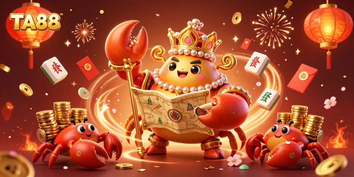 Engage with the vibrant TA88 gambling scene featuring golden crab emperor and rich casino elements.