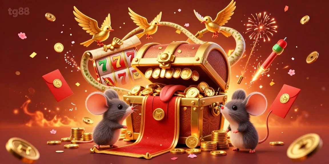 Experience the vibrant world of tg88 with captivating slot riches and festive casino visuals.