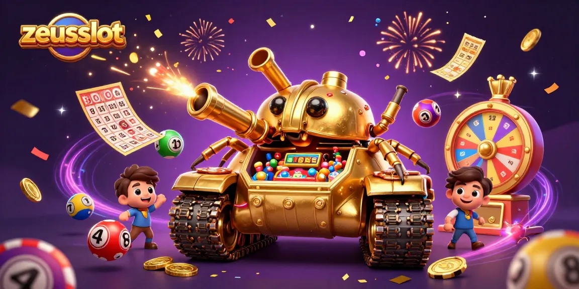 Experience zeusslot excitement with a golden beetle tank revealing a vibrant casino adventure!