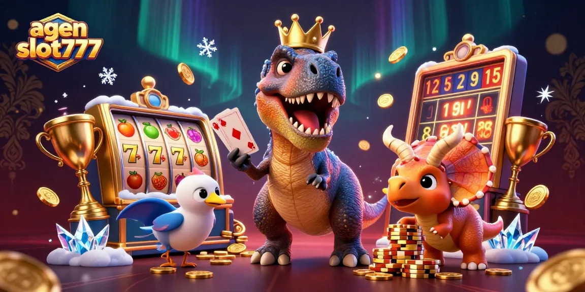 Engage with agen slot777's thrilling slot games featured in a vivid 3D illustration
