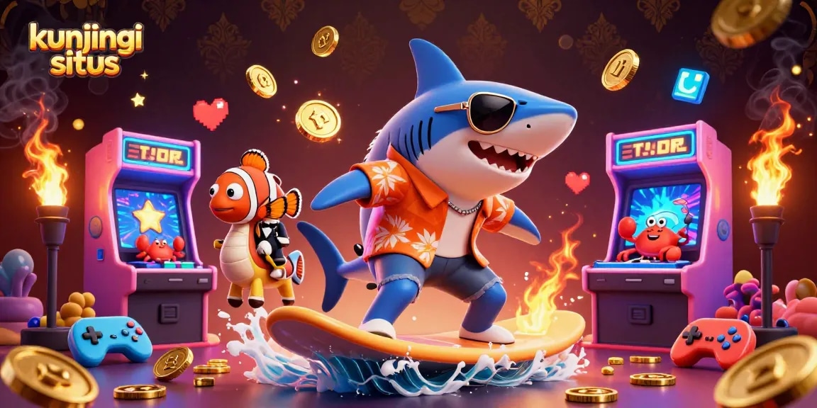 Experience the thrill of live gaming with our colorful casino illustration at kunjungi situs.