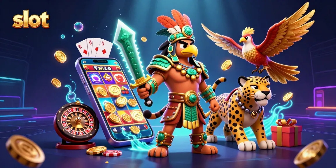 Menangkan slot dengan slot permainan menarik dan karakter 3D dalam suasana kasino yang kaya detail.