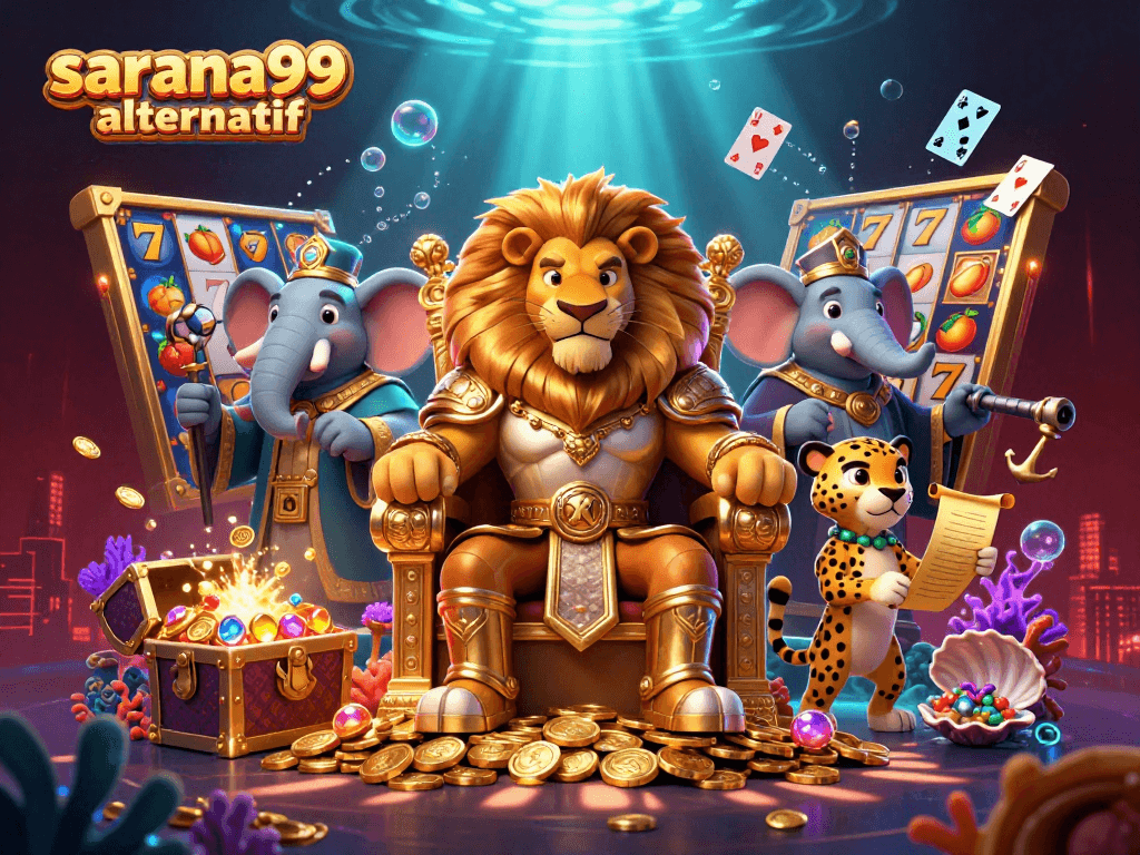 Experience winning strategies on sarana99 alternatif with this vibrant online casino illustration.