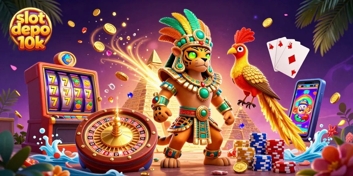 Spin to win with slot depo 10k, showcasing vibrant slot visuals and dynamic game elements