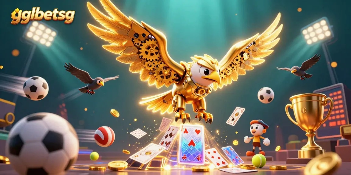 gglbetsg offers exhilarating sports betting with dynamic characters and vibrant elements representing gaming excitement.