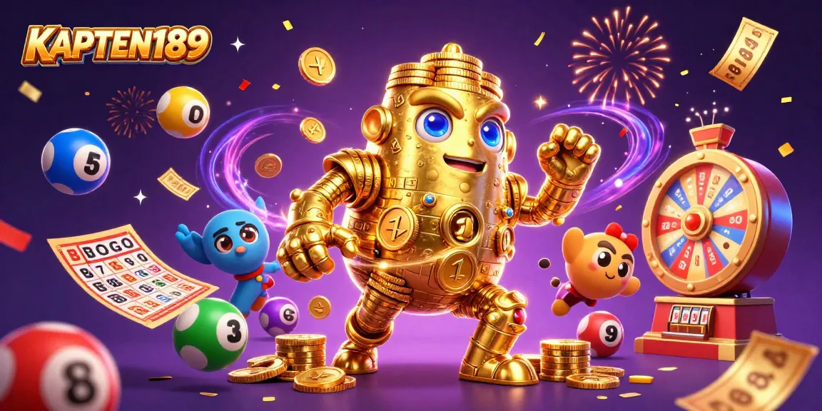 KAPTEN189 menghadirkan ilustrasi 3D luar biasa dengan golem emas dan elemen kasino, menarik perhatian pemain.