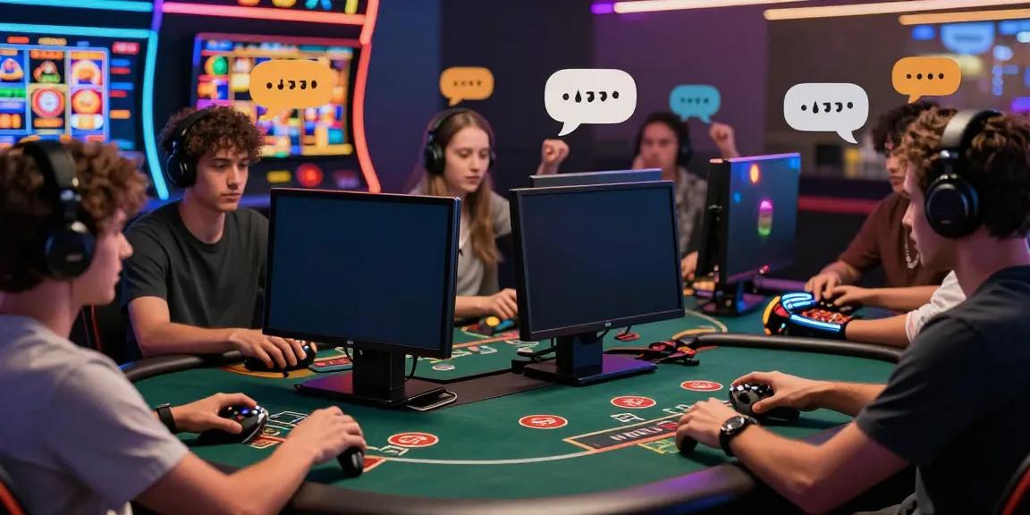 A80 online casino gaming scene with vibrant colors, diverse players, and engaging slot games.
