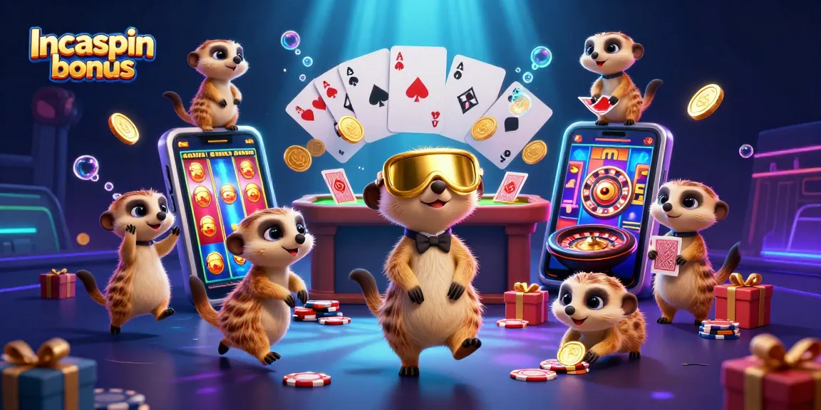 Play exciting games with IncaSpin bonus while meerkats run a vibrant casino operation.