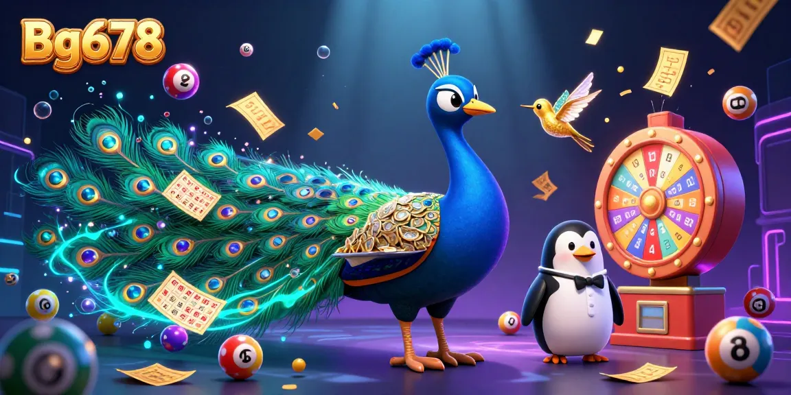 Experience thrilling wins with Bg678 lottery games, lively characters, and vibrant elements in a captivating scene.