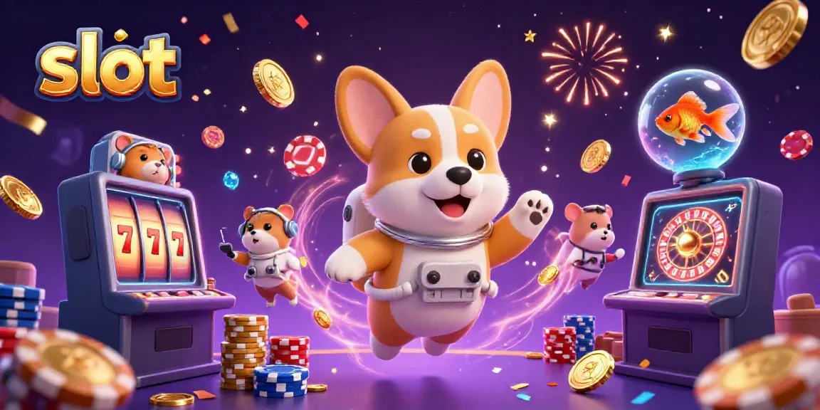 Engage with dynamic slot action in a vibrant space-themed casino illustration.