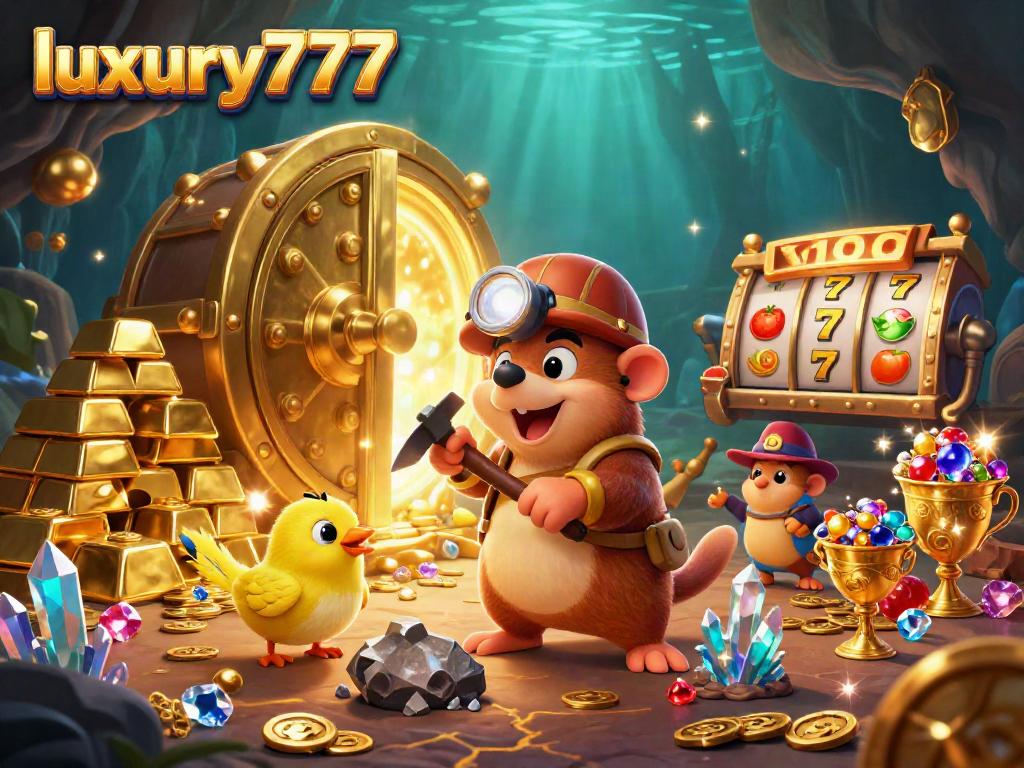 Menangkan bertema luxury777 dengan karakter penambang gua yang penuh harta karun dan simbol slot