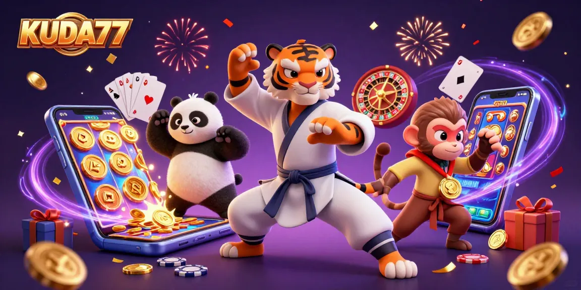 KUDA77 menghadirkan suasana bermain slot dengan karakter kartun kung fu di tengah keceriaan dan kemenangan.
