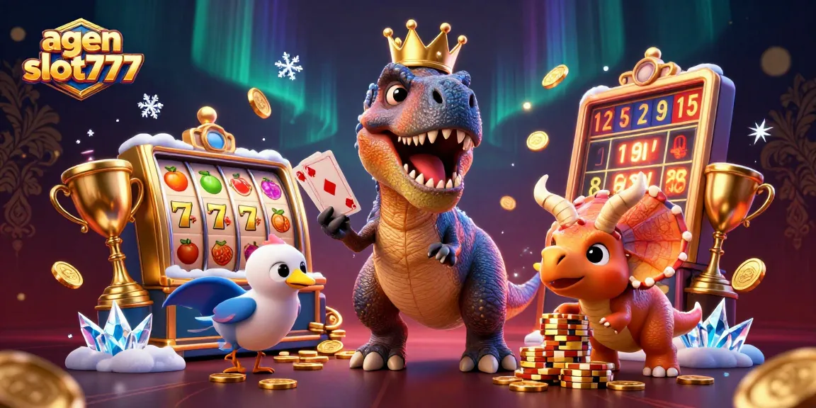 Engage with agen slot777's thrilling slot games featured in a vivid 3D illustration