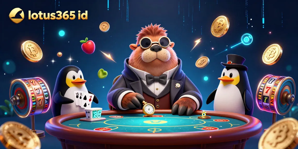 Play with lotus365 id at a vibrant underwater casino scene featuring a lively poker game.