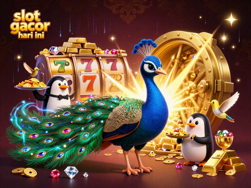 Experience winning excitement with slot gacor hari ini in a vibrant 3D casino scene full of treasures.