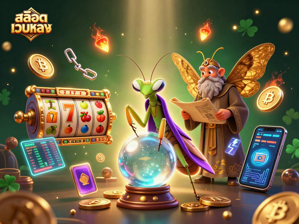 Engage with สล็อตเว็บตรง through a vivid scene of fortune tellers and slot gaming elements