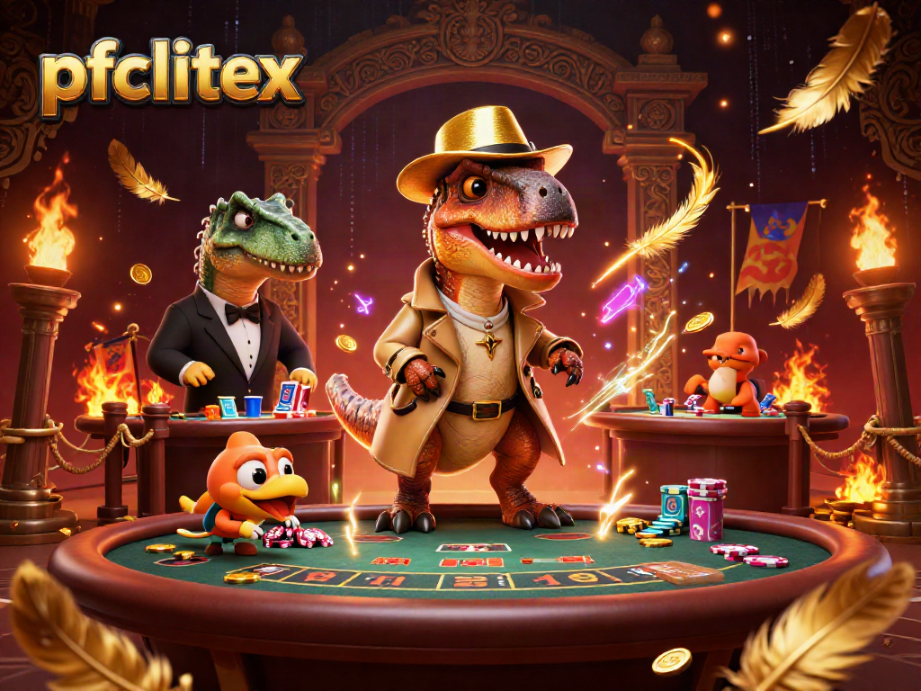 Menangkan chips di blackjack dengan pfclitex sambil velociraptor dan pit boss menjaga suasana.