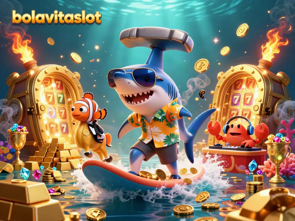 Spin to win at bolavitaslot with a lively underwater scene featuring fun gambling elements.