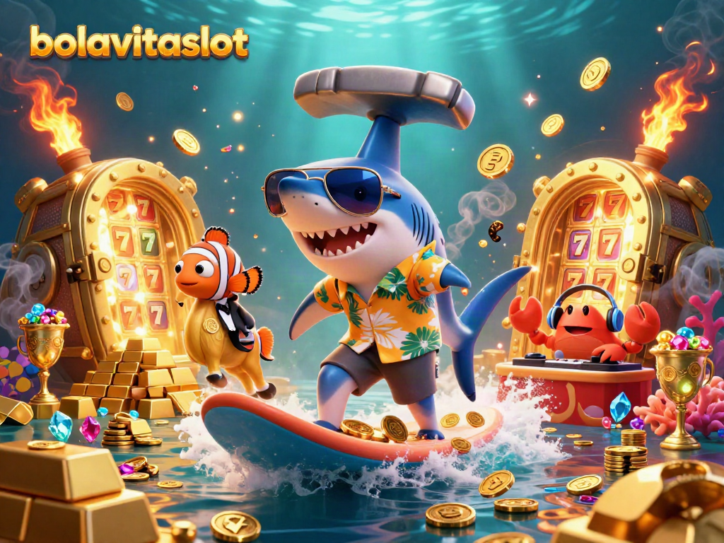 Spin to win at bolavitaslot with a lively underwater scene featuring fun gambling elements.