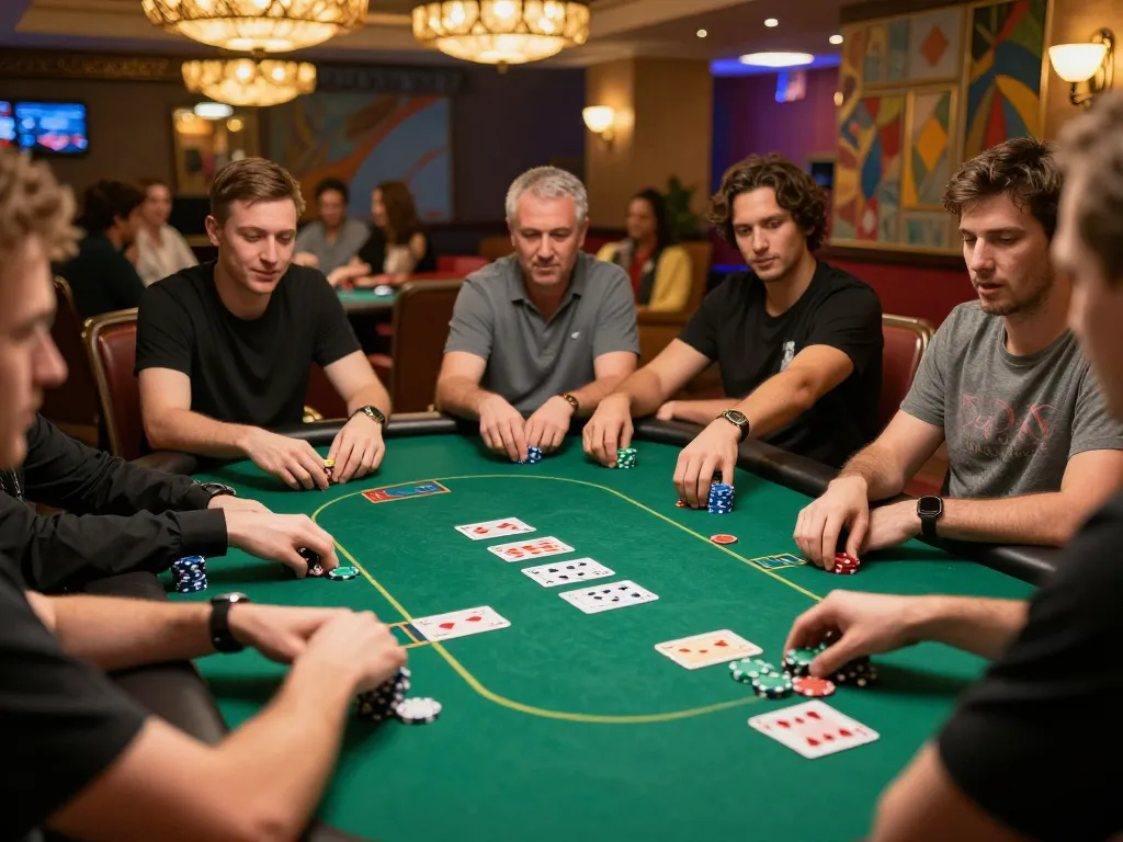 gameradar showcases players engaged in an intense poker game with chips stacked and community cards revealed