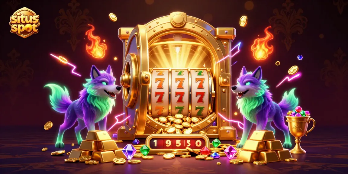 Memainkan situs slot dengan jackpot yang menggiurkan dan harta berkilau di sekelilingnya.