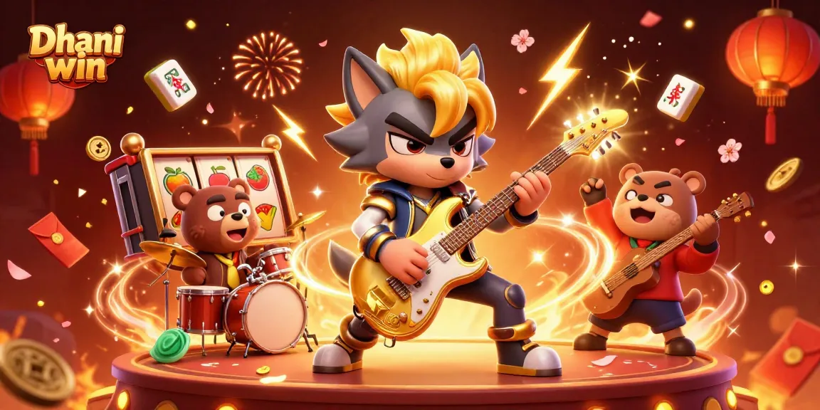 Dive into the thrilling action of Dhani win with vibrant slot reels and lively characters.