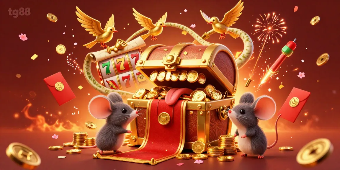 Experience the vibrant world of tg88 with captivating slot riches and festive casino visuals.