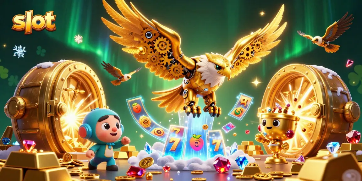 Menangkan jackpot slot dengan simbol beruntung yang berkilau dan harta karun emas yang melimpah.
