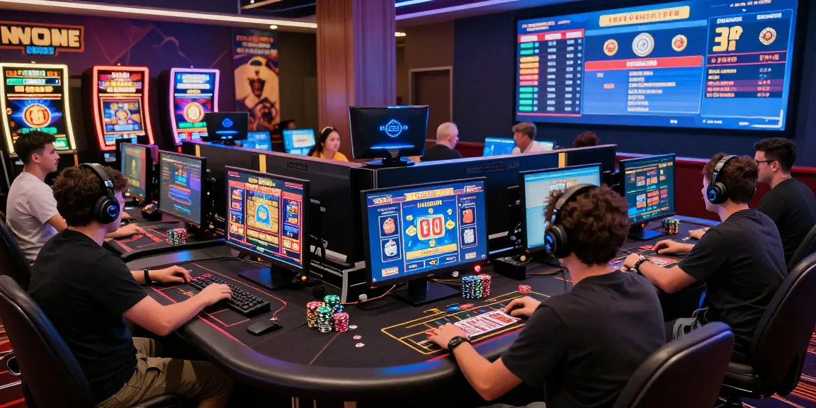 Engaging gaming scene with players enjoying mahajitu's vibrant online casino games.