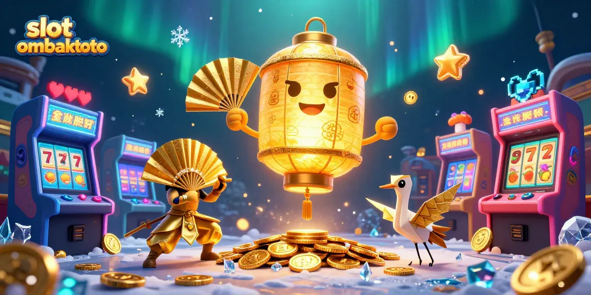 Win big with slot ombaktoto as colorful 3D gaming characters celebrate at a vibrant casino.