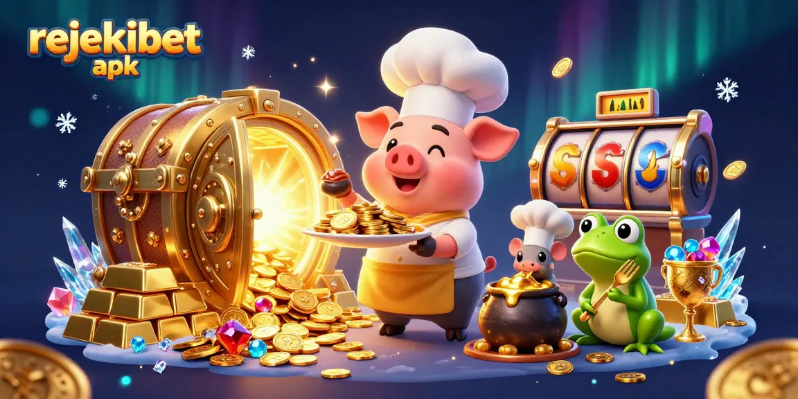 Experience the excitement of rejekibet apk as the chef pig serves golden coins amid dynamic gambling elements.