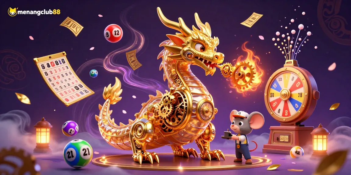 Engage in winning moments at menangclub88 with vibrant lottery excitement depicted in a detailed 3D scene.